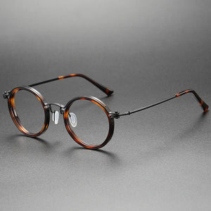 BETION Vintage Titanium Eyeglasses Frame Men Round Myopia Prescription Glasses  Women Retro Optical Glasses Frames Eyewear