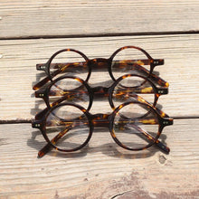 Load image into Gallery viewer, Hand Made Vintage 40 42 44 Round Acetate Tortoise Men Eyeglass frames Full Rim Women Myopia Prescription Eyeglasses