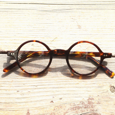 Hand Made Vintage 40 42 44 Round Acetate Tortoise Men Eyeglass frames Full Rim Women Myopia Prescription Eyeglasses