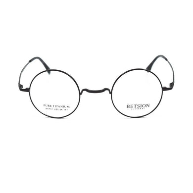 BETSION Titanium Glasses Vintage small Round 42 44mm Eyeglass Frames  Man Women John Lennon Myopia Eyewear Prescription Glasses
