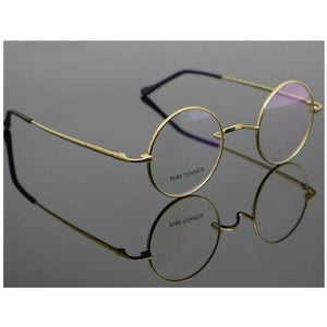 BETSION Titanium Glasses Vintage small Round 42 44mm Eyeglass Frames  Man Women John Lennon Myopia Eyewear Prescription Glasses