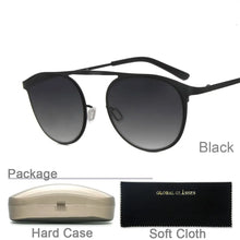 Load image into Gallery viewer, BS1419 Lady Women Girl Men Vintage Metal Sunglasses Oval Shape UV400 Protective Black Brown Gray Eyewear
