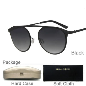 BS1419 Lady Women Girl Men Vintage Metal Sunglasses Oval Shape UV400 Protective Black Brown Gray Eyewear