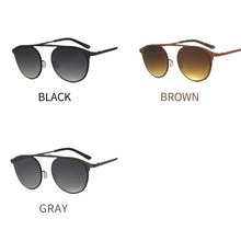 Load image into Gallery viewer, BS1419 Lady Women Girl Men Vintage Metal Sunglasses Oval Shape UV400 Protective Black Brown Gray Eyewear