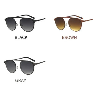 BS1419 Lady Women Girl Men Vintage Metal Sunglasses Oval Shape UV400 Protective Black Brown Gray Eyewear