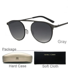 Load image into Gallery viewer, BS1419 Lady Women Girl Men Vintage Metal Sunglasses Oval Shape UV400 Protective Black Brown Gray Eyewear