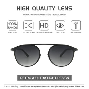 BS1419 Lady Women Girl Men Vintage Metal Sunglasses Oval Shape UV400 Protective Black Brown Gray Eyewear