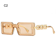 Load image into Gallery viewer, Beach Travel Streetwear Square Sunglasses Vintage Luxury Modern Gradient Shades UV400 Chain Frame Sun Glasses for Women &amp; Men