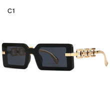 Load image into Gallery viewer, Beach Travel Streetwear Square Sunglasses Vintage Luxury Modern Gradient Shades UV400 Chain Frame Sun Glasses for Women &amp; Men