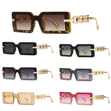 Load image into Gallery viewer, Beach Travel Streetwear Square Sunglasses Vintage Luxury Modern Gradient Shades UV400 Chain Frame Sun Glasses for Women &amp; Men