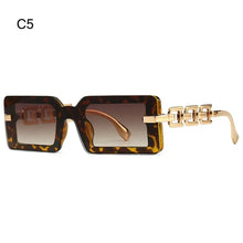 Load image into Gallery viewer, Beach Travel Streetwear Square Sunglasses Vintage Luxury Modern Gradient Shades UV400 Chain Frame Sun Glasses for Women &amp; Men