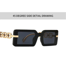 Load image into Gallery viewer, Beach Travel Streetwear Square Sunglasses Vintage Luxury Modern Gradient Shades UV400 Chain Frame Sun Glasses for Women &amp; Men