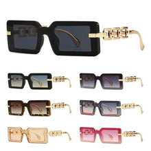 Load image into Gallery viewer, Beach Travel Streetwear Square Sunglasses Vintage Luxury Modern Gradient Shades UV400 Chain Frame Sun Glasses for Women &amp; Men