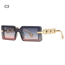 Load image into Gallery viewer, Beach Travel Streetwear Square Sunglasses Vintage Luxury Modern Gradient Shades UV400 Chain Frame Sun Glasses for Women &amp; Men