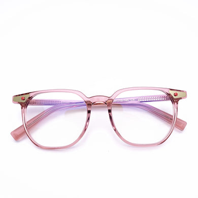 Belight Optical  Fancy Vintage Retro Acetate Irregular Square Shape Transparent Tea Design Spectacle Frame Precription Lens 248
