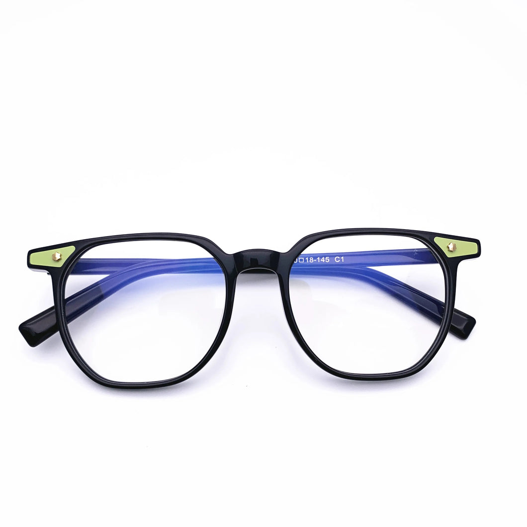 Belight Optical  Fancy Vintage Retro Acetate Irregular Square Shape Transparent Tea Design Spectacle Frame Precription Lens 248