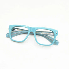 Load image into Gallery viewer, Belight Optical James Tar*t 8.0mm Baby Blue Acetate Big Square Shape Men Women Vintage Retro Wood Grain Spectacle Frame 498