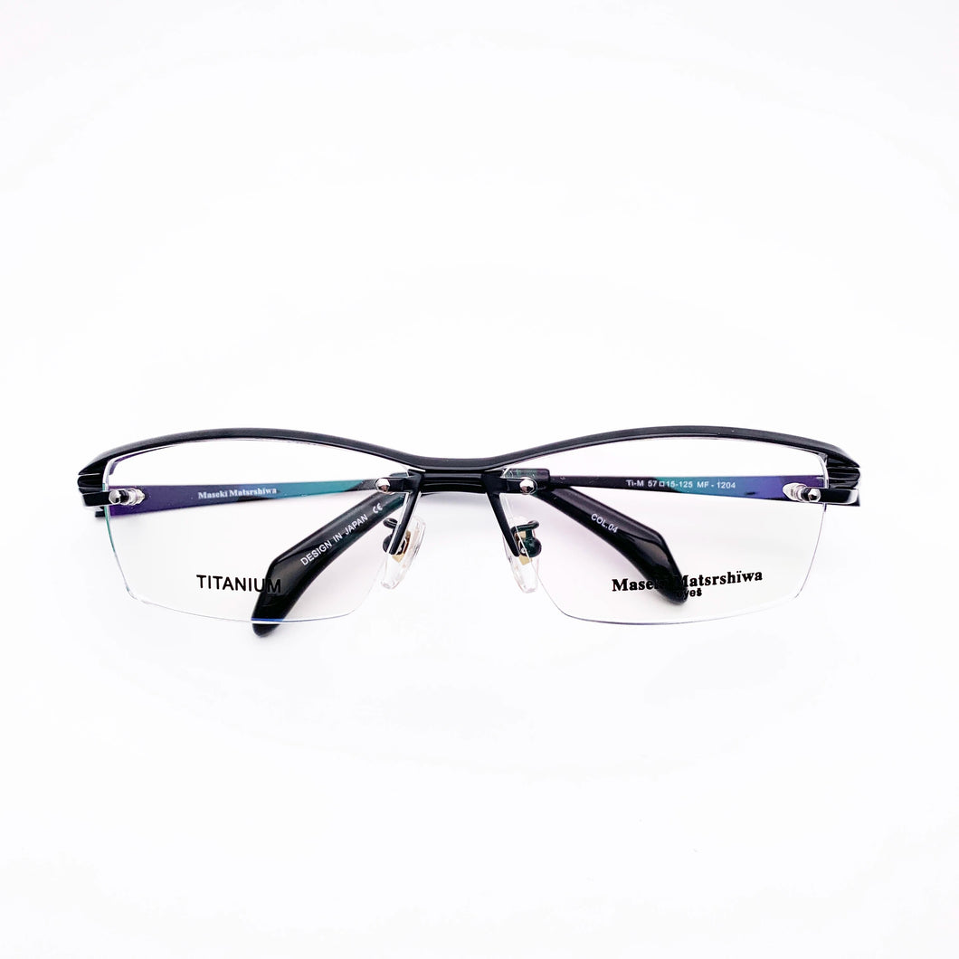 Belight Optical Japan Design Big Size Sports Titanium Half Rimless Frame Men Prescription Semi Eyeglasses Retro Eyewear MF1204