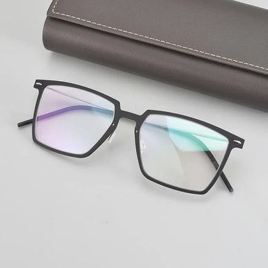 Belight Optical Men Screwless Ultra Light Classical Square Shape Vintage Retro Prescription Lens Eyeglasses Frame Eyewear