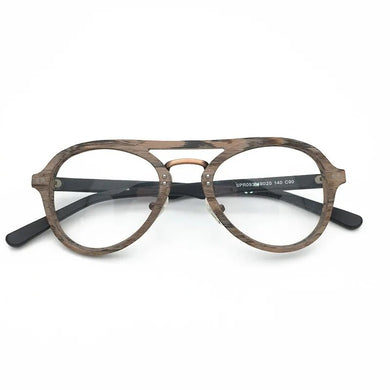Belight Optical Men Wooden Pilot Shape Double Beam Classical Glasses Frames Designer Eyglasses Fashion Prescription Eyewear 093