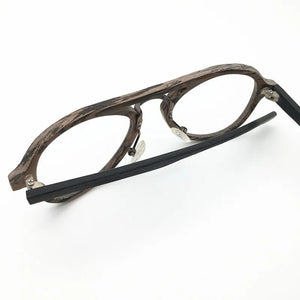 Belight Optical Men Wooden Pilot Shape Double Beam Classical Glasses Frames Designer Eyglasses Fashion Prescription Eyewear 093