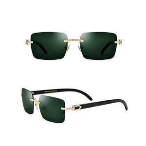 Belight Optical Nature Black White Buffalo Horn Rinestone Square Rimless Men Women Sunglass Unique DesignCase  shiping 10070