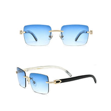 Carica l&#39;immagine nel visualizzatore di Gallery, Belight Optical Nature Black White Buffalo Horn Rinestone Square Rimless Men Women Sunglass Unique DesignCase  shiping 10070