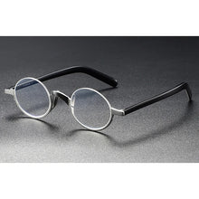 Load image into Gallery viewer, Belight Optical Titanium with Acetate Men Prescription Round Half Rimless Vintage Retro Eyeglasses Spectacle Frame Eyewear KMN80