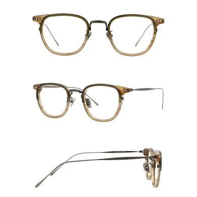 Belight Optical Women Men Japan Style Acetate with Titanium Retro Vintage Prescription Eyeglasses Spectacle Frame Eyewear 543
