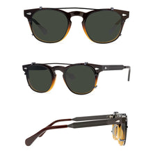 Load image into Gallery viewer, Belight Optical Women Men UV400 Handmade Customized Rivet Vintage Retro Acetate Clip on Sunglasses with Case Oculos Arnel