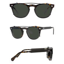 Load image into Gallery viewer, Belight Optical Women Men UV400 Handmade Customized Rivet Vintage Retro Acetate Clip on Sunglasses with Case Oculos Arnel