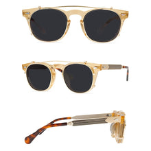Load image into Gallery viewer, Belight Optical Women Men UV400 Handmade Customized Rivet Vintage Retro Acetate Clip on Sunglasses with Case Oculos Arnel
