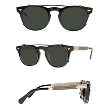 Load image into Gallery viewer, Belight Optical Women Men UV400 Handmade Customized Rivet Vintage Retro Acetate Clip on Sunglasses with Case Oculos Arnel