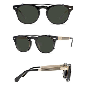 Belight Optical Women Men UV400 Handmade Customized Rivet Vintage Retro Acetate Clip on Sunglasses with Case Oculos Arnel