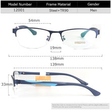 Load image into Gallery viewer, Bellcaca Spectacle Frame Men Eyeglasses Nerd Computer Optical Prescription Clear Lens Glasses Frame For Male Eyewear 12001