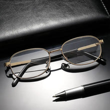 Load image into Gallery viewer, Bifocal Reading Glasses Men Anti Fatigue Presbyopic Eyeglasses Business Ultralight Tea Resin Eyewear Look Far and Near 0 To +400
