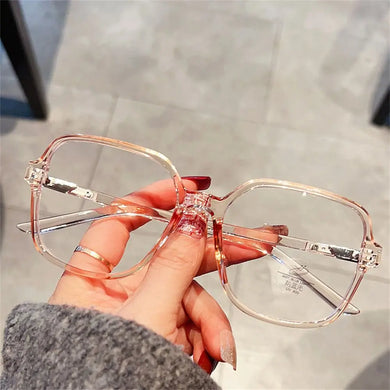Big Frame Anti-UV Blue Rays Glasses Retro PC Vision Care Flat Mirror Eyewear Ultra-light Myopia Glasses Frame Women Men
