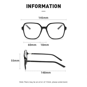 Big Frame Anti-UV Blue Rays Glasses Retro PC Vision Care Flat Mirror Eyewear Ultra-light Myopia Glasses Frame Women Men