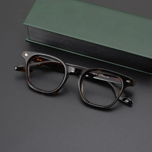 Big-faced Men's Glasses Frame Handmade Japanese Plate Box Women's Glasses Frame Tortoise Shell Retro Style with Myopia.