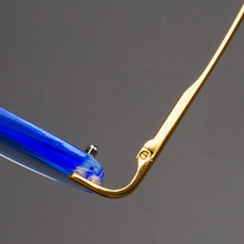 Load image into Gallery viewer, Blue Crystal Stone Sun Glasses Man   Rimless Glass Sunglasses Woman Natural Mineral Lens Vintage Acetate Moisturizing Eye