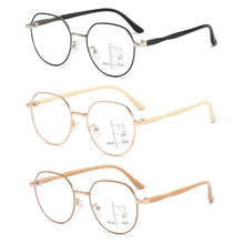 Load image into Gallery viewer, Blue Ray Blocking Anti-Blue Light Reading Glasses Eye Protection Progressive Near Far Hyperopia Glasses Metal Multifocal