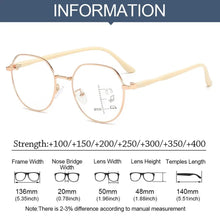 Load image into Gallery viewer, Blue Ray Blocking Anti-Blue Light Reading Glasses Eye Protection Progressive Near Far Hyperopia Glasses Metal Multifocal