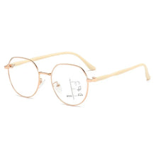 Load image into Gallery viewer, Blue Ray Blocking Anti-Blue Light Reading Glasses Eye Protection Progressive Near Far Hyperopia Glasses Metal Multifocal