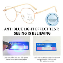 Load image into Gallery viewer, Blue Ray Blocking Anti-Blue Light Reading Glasses Eye Protection Progressive Near Far Hyperopia Glasses Metal Multifocal