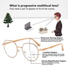 Load image into Gallery viewer, Blue Ray Blocking Anti-Blue Light Reading Glasses Eye Protection Progressive Near Far Hyperopia Glasses Metal Multifocal