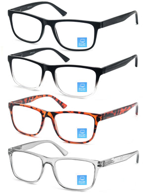 Blue light blocking Reading Glasses Big Head Men Rectangle Oversized Readers Eyeglasses Women Spring Hinge Clear Vision +1.0~4.0
