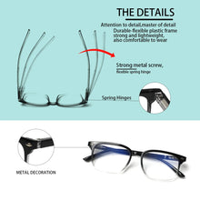 Load image into Gallery viewer, Boncamor 5 Pack Blue Light Bloking Reading Glasses Spring Hinge Wear Comfortable Men Woman Computer Eyeglasses +0--+400