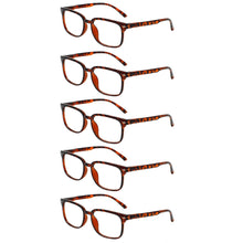 Load image into Gallery viewer, Boncamor 5 Pack Blue Light Bloking Reading Glasses Spring Hinge Wear Comfortable Men Woman Computer Eyeglasses +0--+400