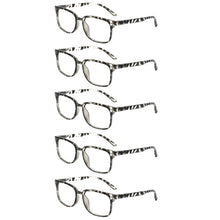 Load image into Gallery viewer, Boncamor 5 Pack Blue Light Bloking Reading Glasses Spring Hinge Wear Comfortable Men Woman Computer Eyeglasses +0--+400