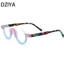 Load image into Gallery viewer, Brand Design Acetate Glasses Men Half Frame Matte Round Transparent Eyeglasses Women Punk Style Vintage Optical Frame 61030